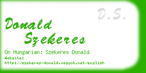 donald szekeres business card